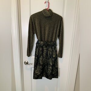 Morton Myles size 4, black and gold lurex stretch top/black and gold bro…